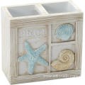 Seaside Serenity Bath Accessories Resin novelty toothbrush holder with starfish shell Factory